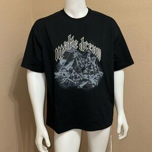 Unisex Graphic Print Tee Tops Drop Shoulder T-Shirts